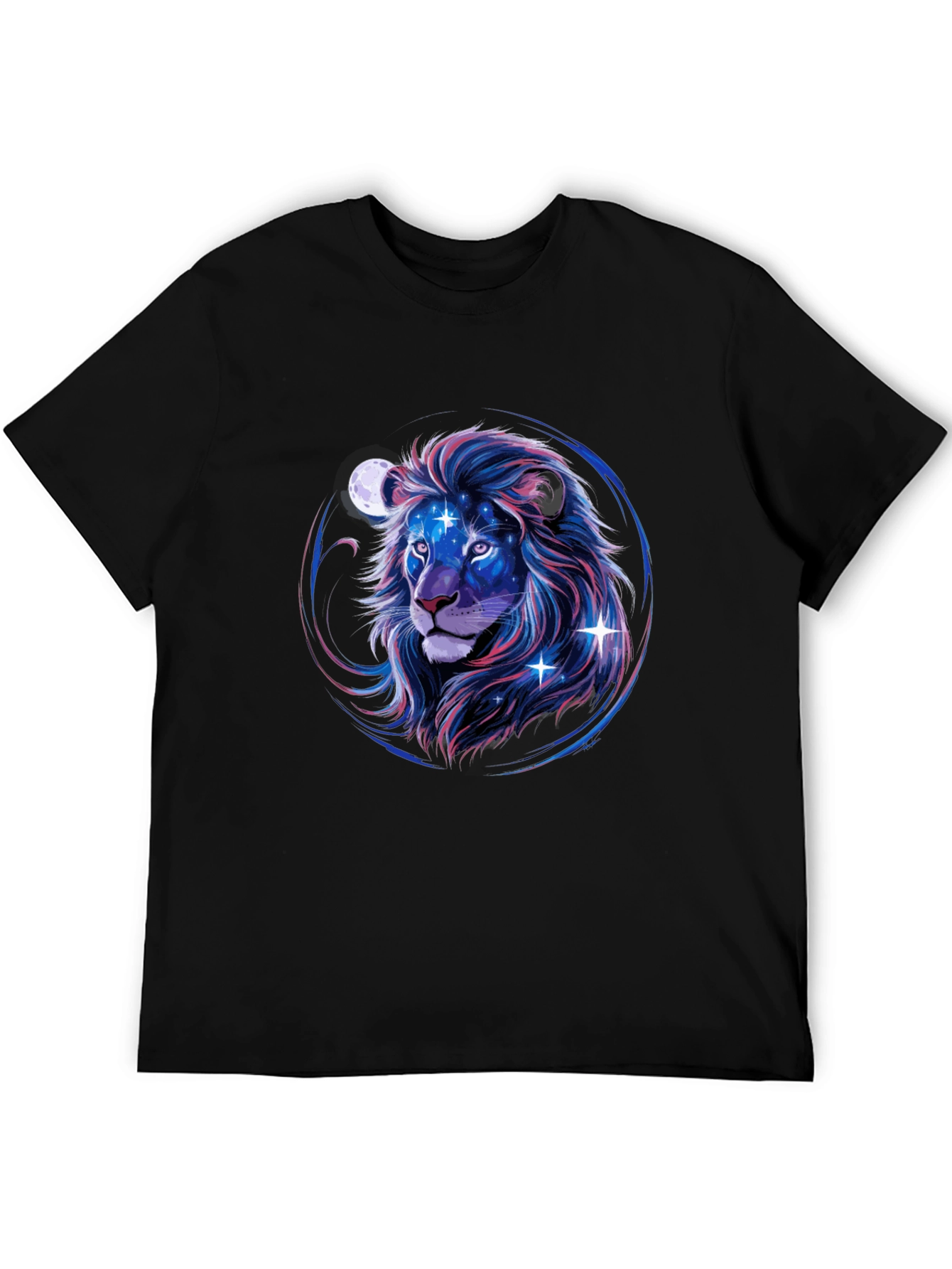 Cosmic Lion Graphic Tee - Black