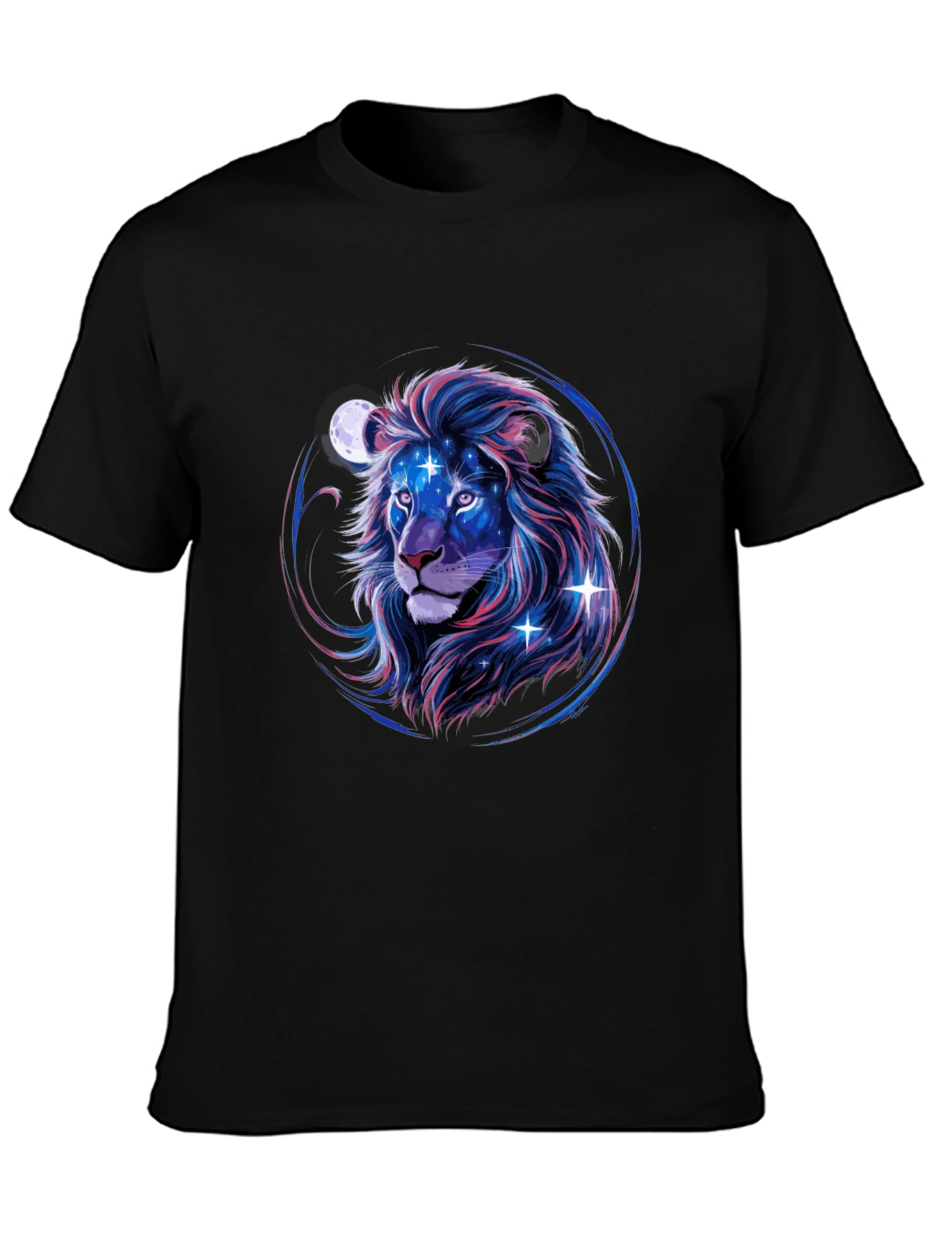 Cosmic Lion Graphic Tee - Black