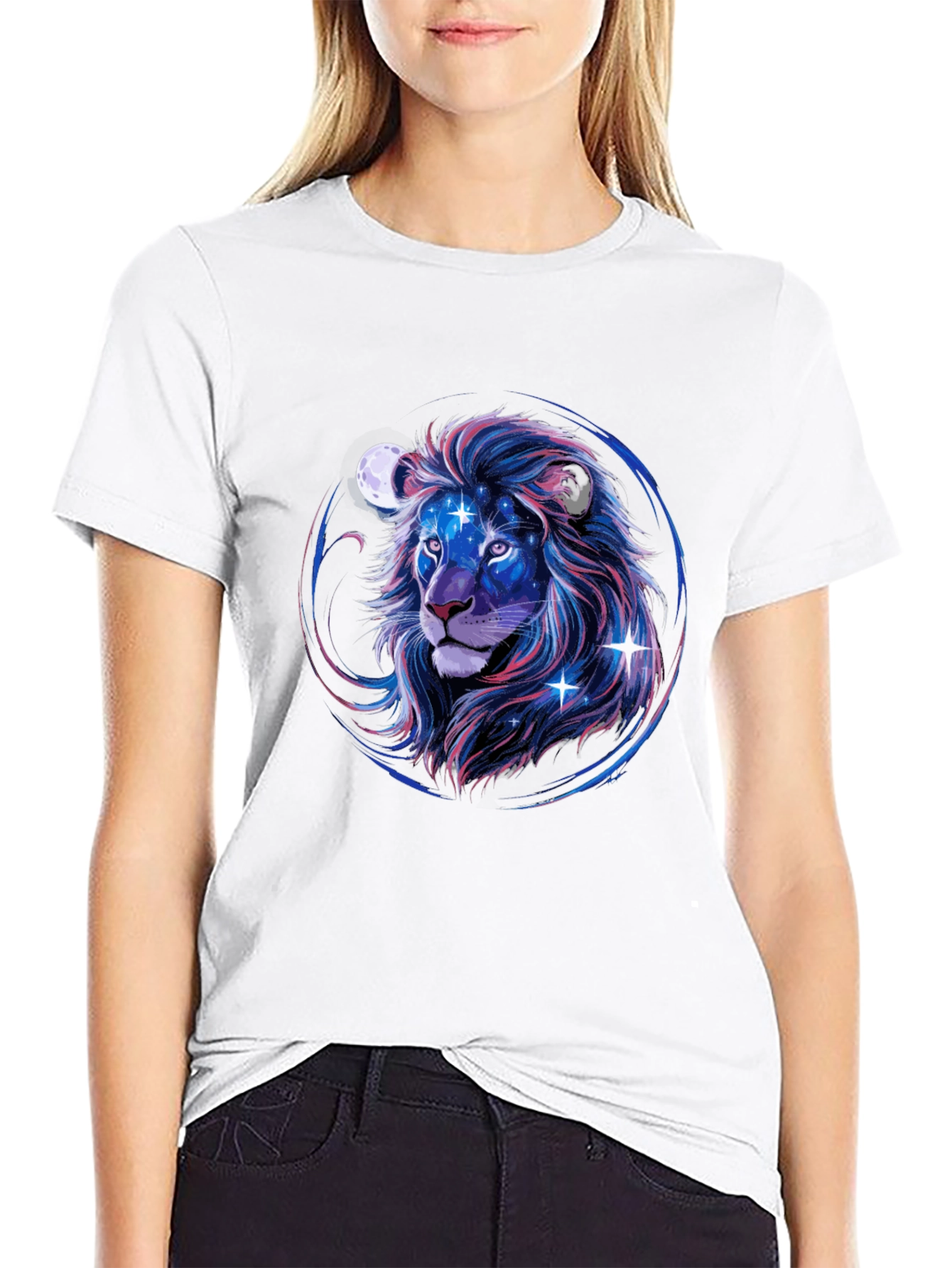 Cosmic Lion Graphic Tee - Black