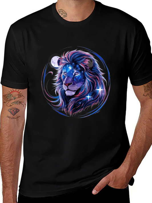 Cosmic Lion Graphic Tee - Black