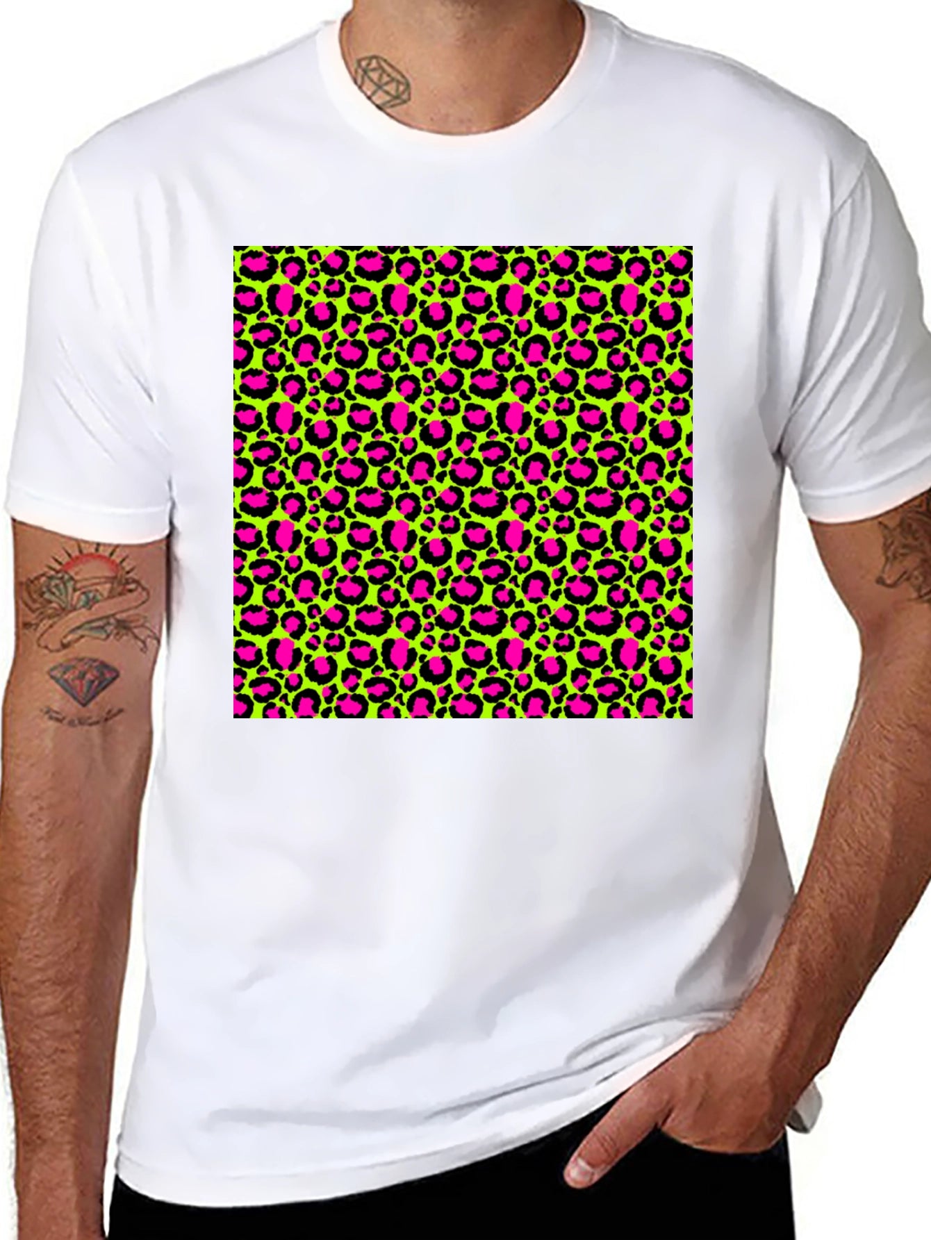 Wild Style T-Shirt: Neon Leopard Print Tee