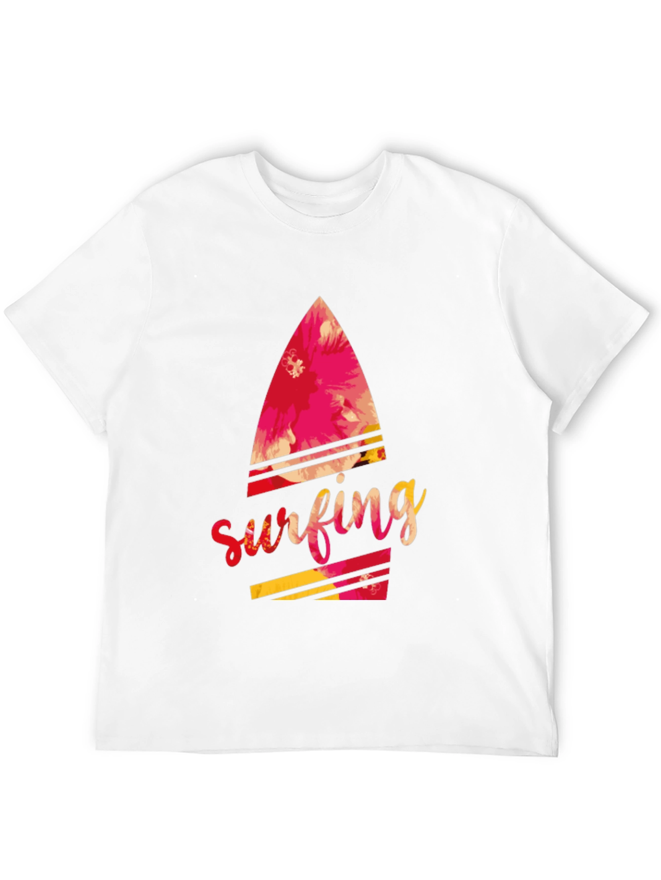 Surfing Floral Graphic Black Tee