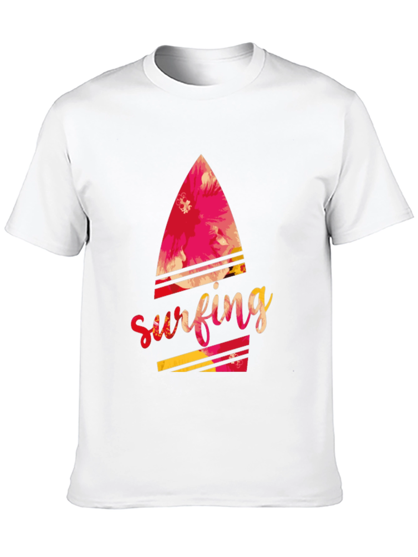 Surfing Floral Graphic Black Tee