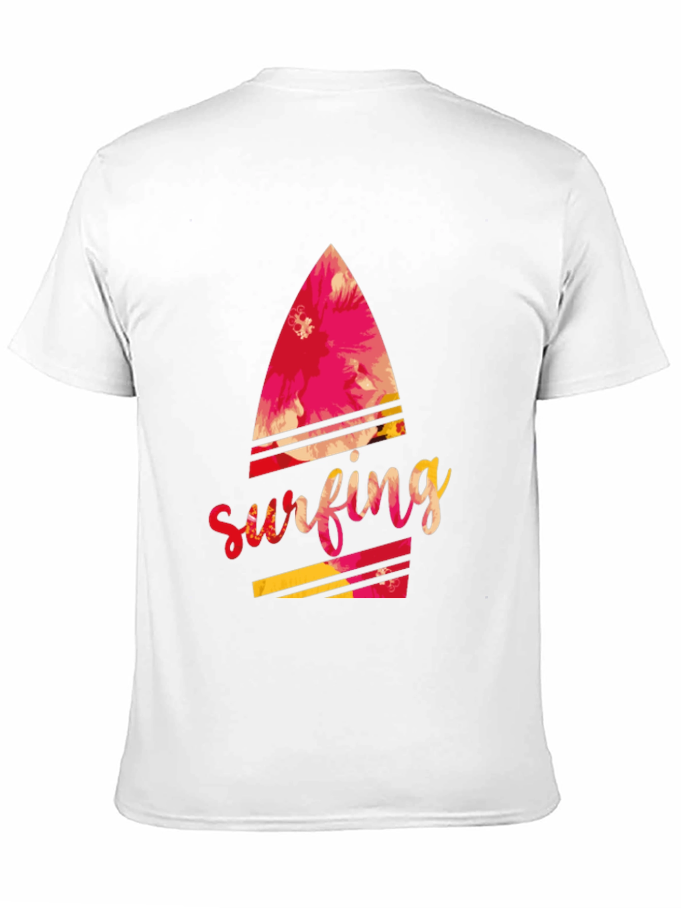 Surfing Floral Graphic Black Tee