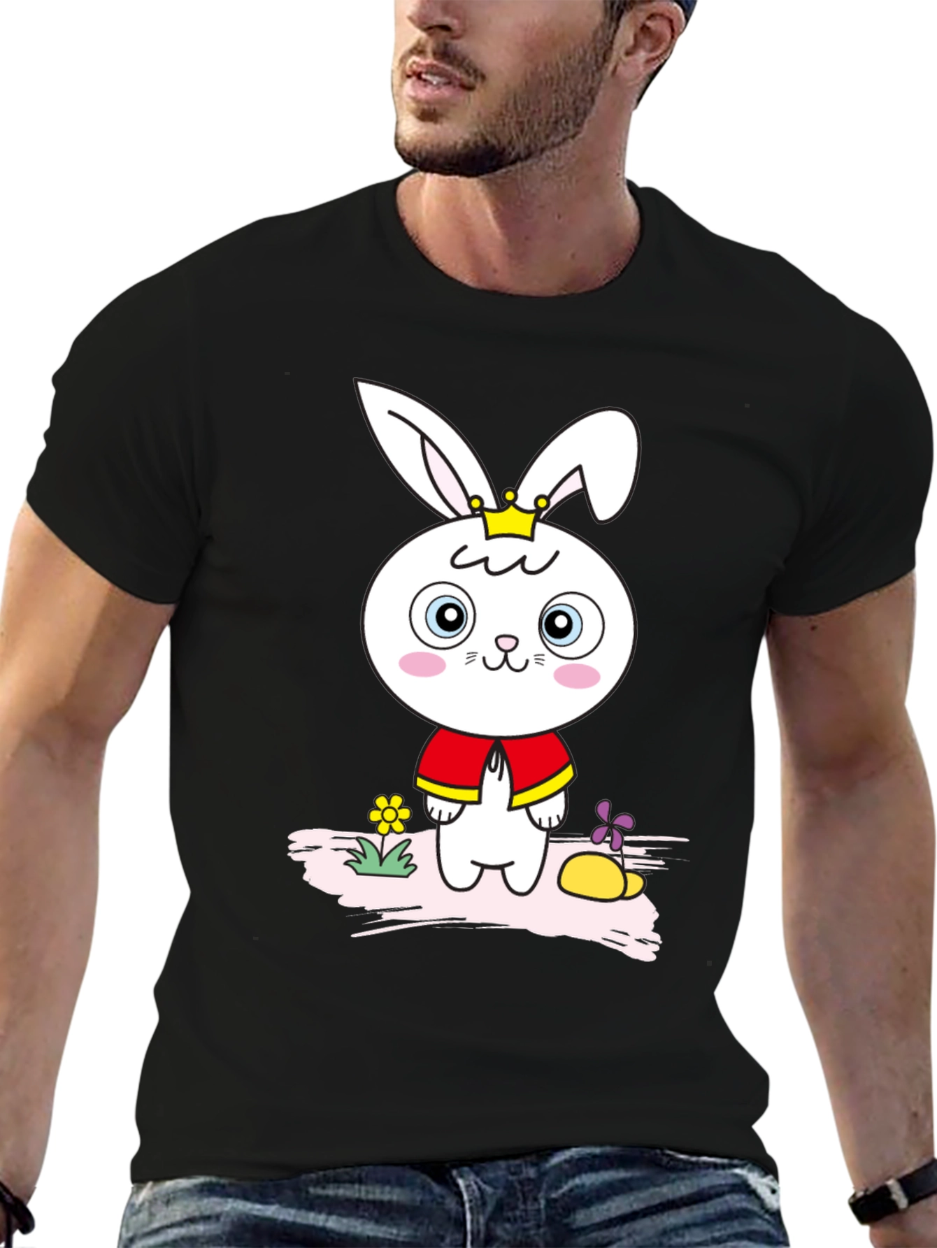 Cute Cartoon Rabbit Graphic T-Shirt