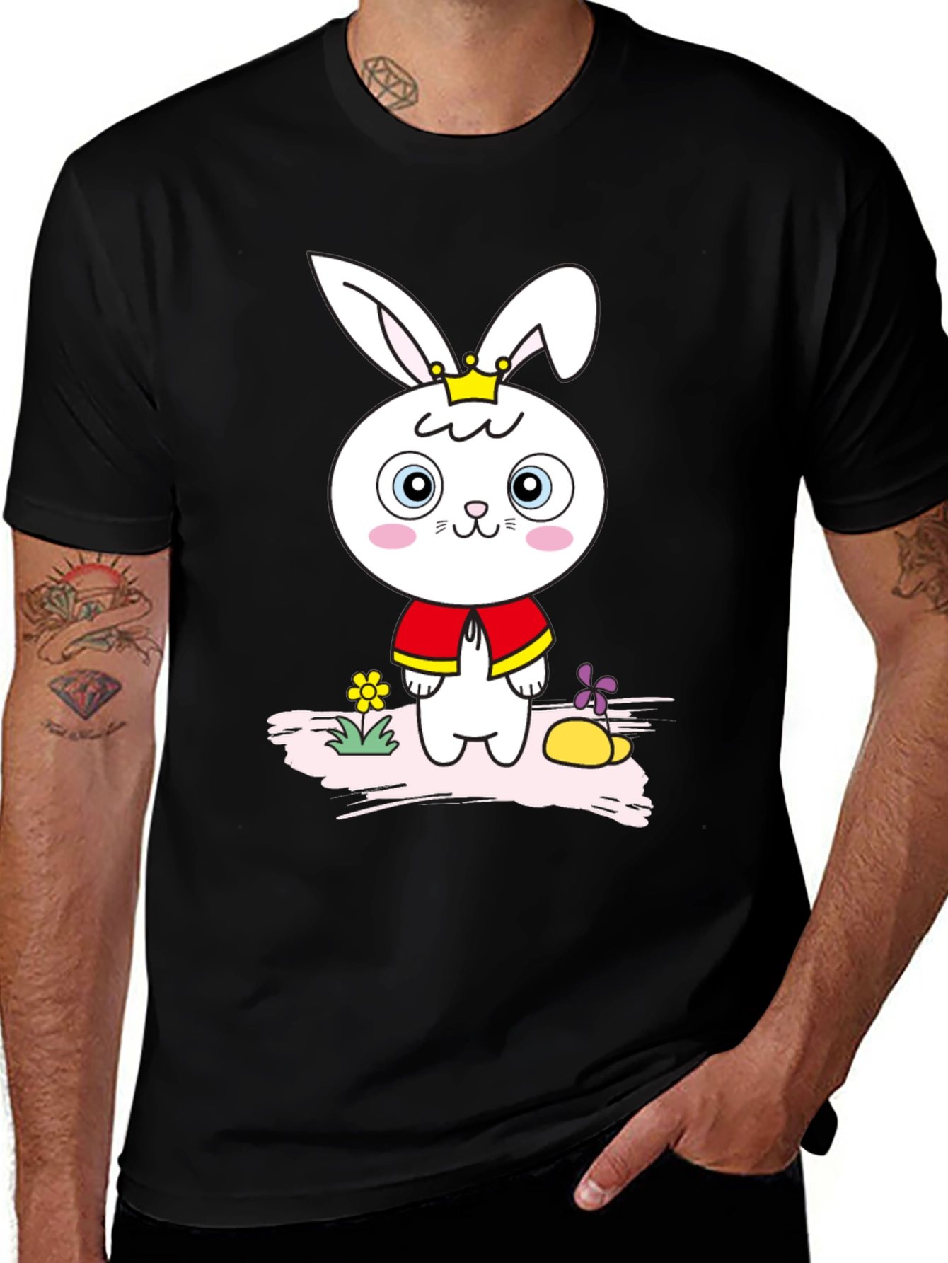 Cute Cartoon Rabbit Graphic T-Shirt