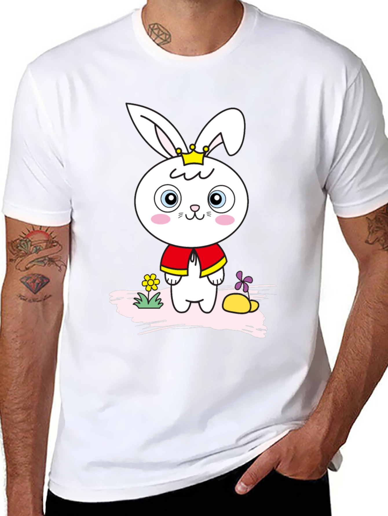 Cute Cartoon Rabbit Graphic T-Shirt