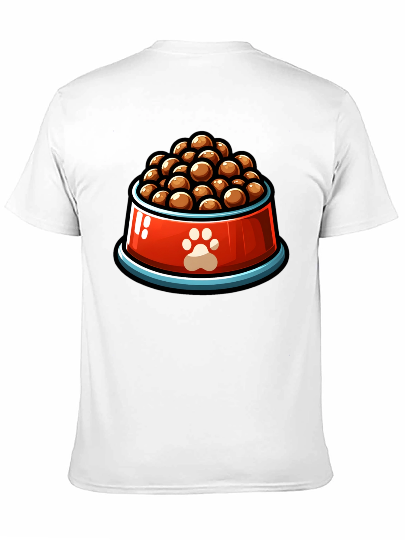 Dog Food Bowl Graphic Tee - Black Cotton T-Shirt