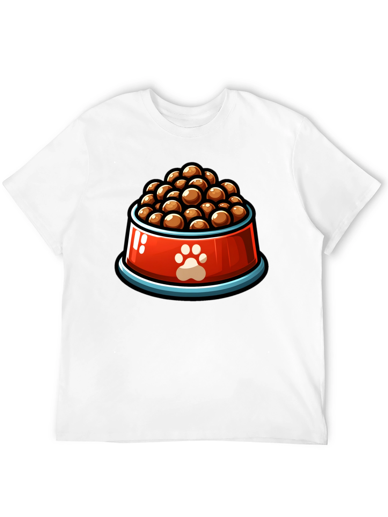 Dog Food Bowl Graphic Tee - Black Cotton T-Shirt