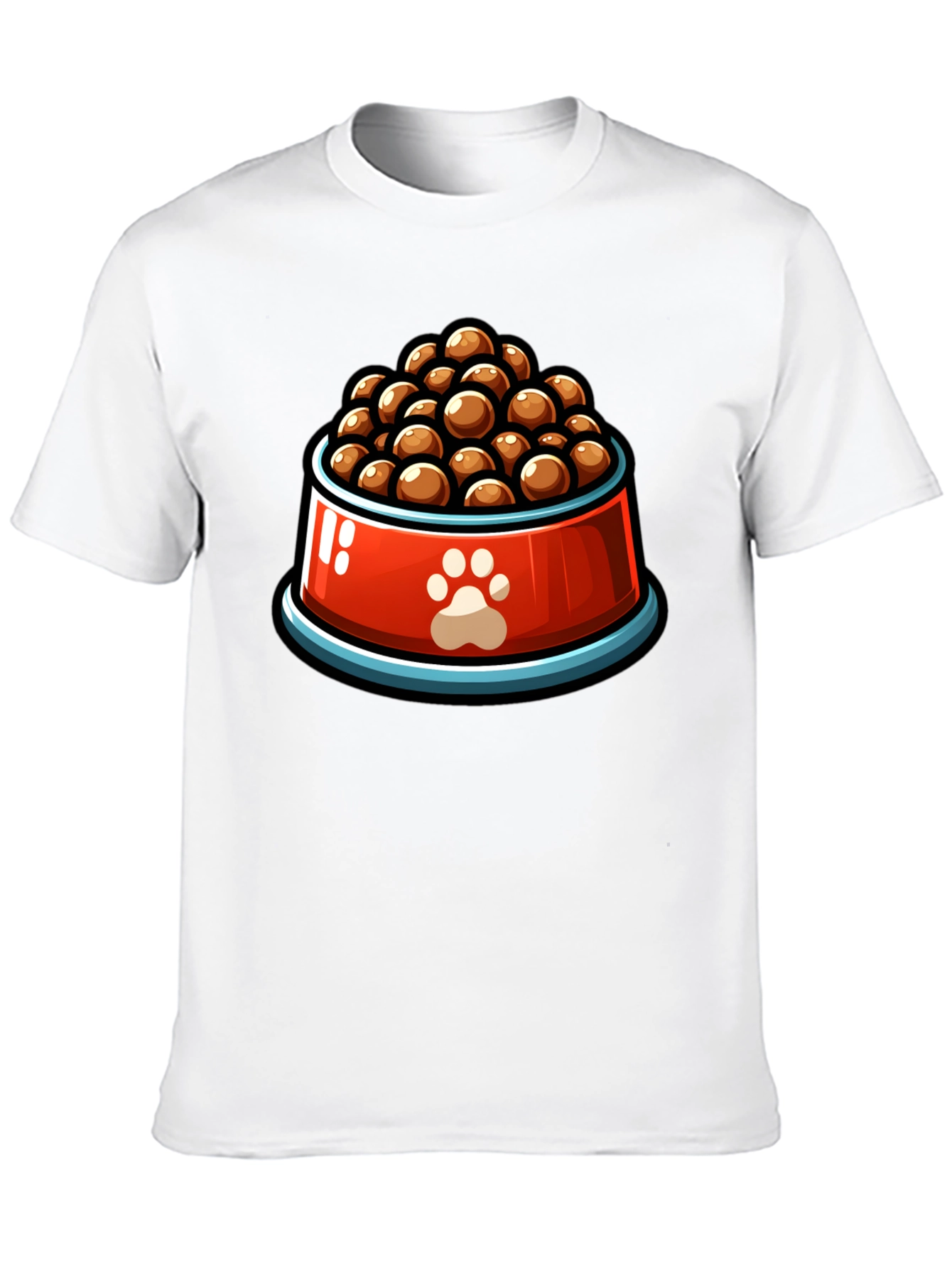 Dog Food Bowl Graphic Tee - Black Cotton T-Shirt