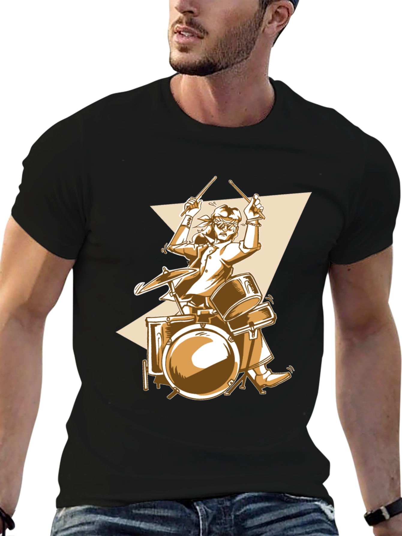 Drummer Graphic Tee - Rock & Roll Style