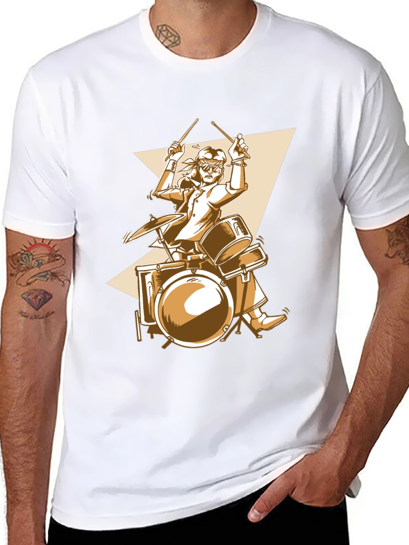 Drummer Graphic Tee - Rock & Roll Style
