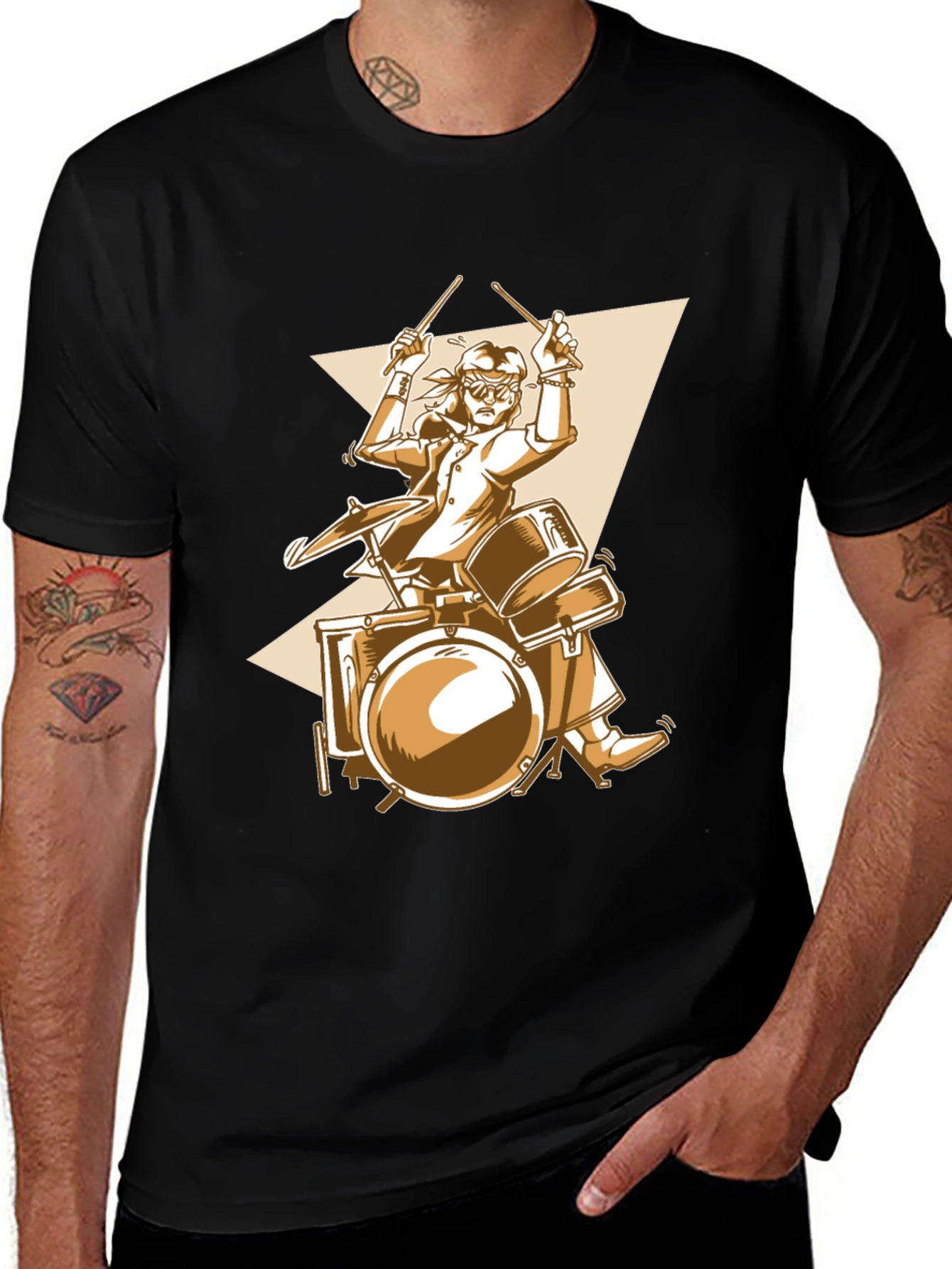 Drummer Graphic Tee - Rock & Roll Style