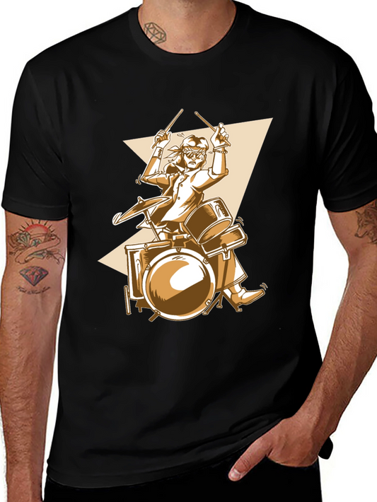 Drummer Graphic Tee - Rock & Roll Style