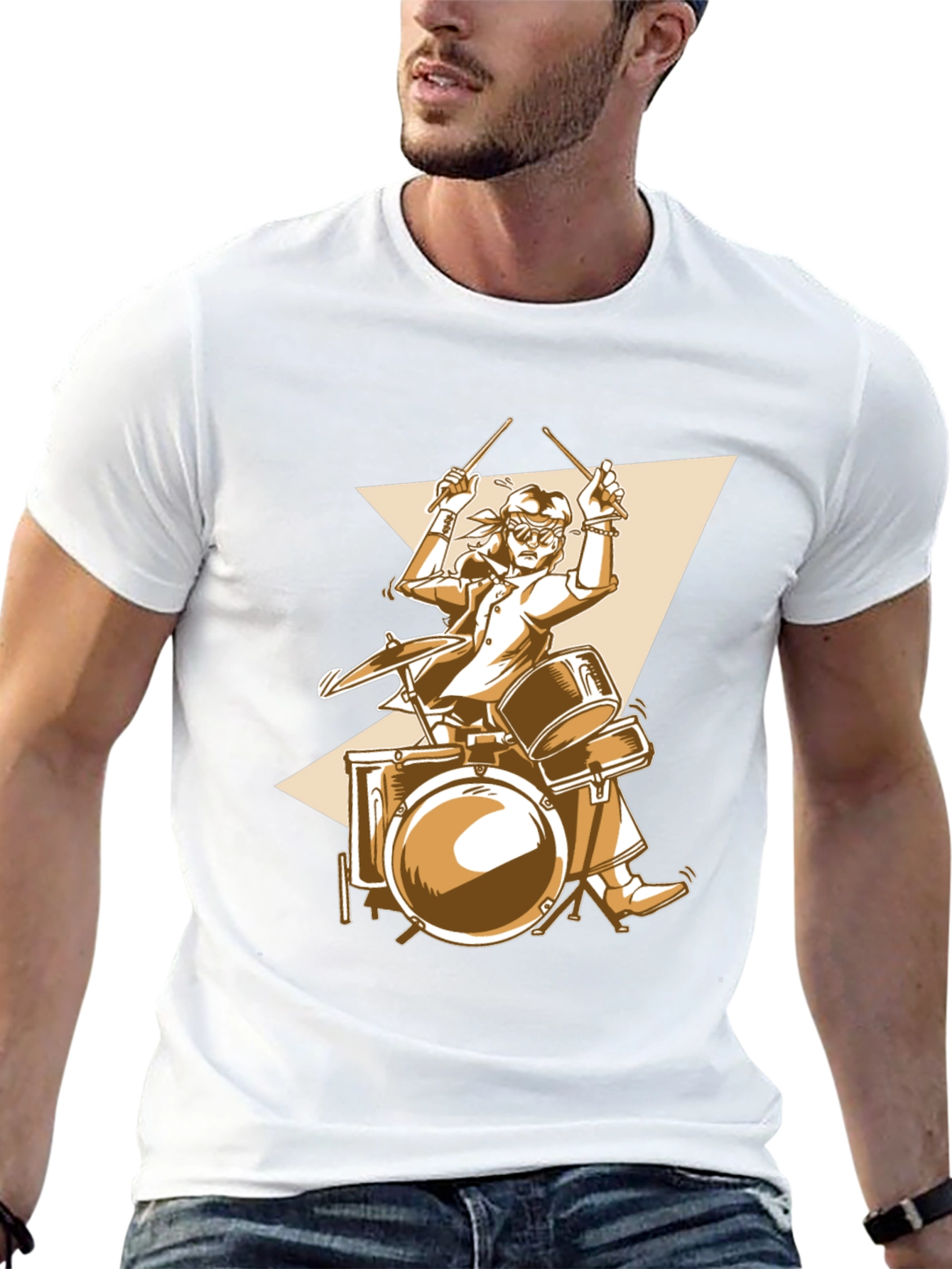Drummer Graphic Tee - Rock & Roll Style