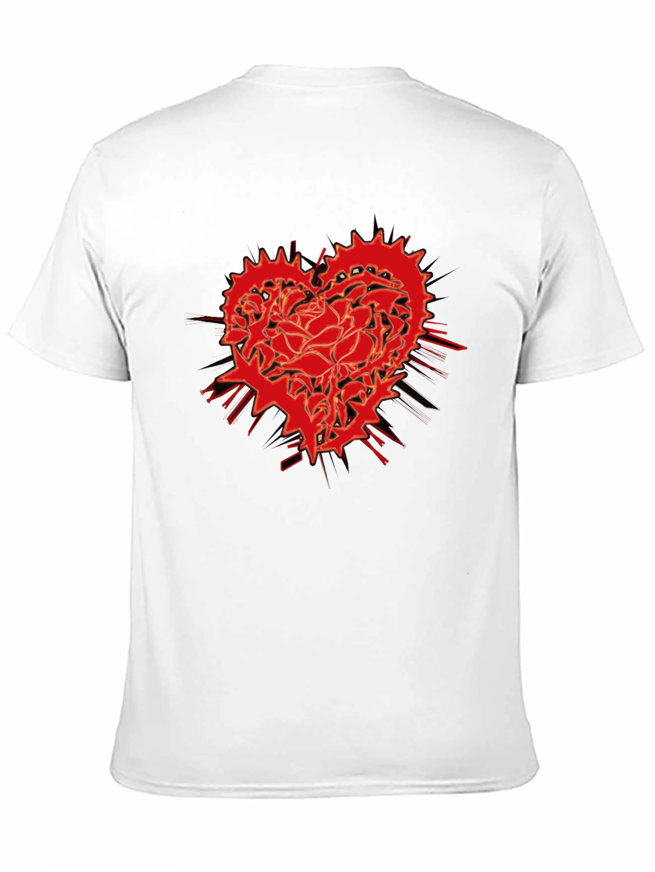 Red Rose Heart Gear Graphic T-Shirt