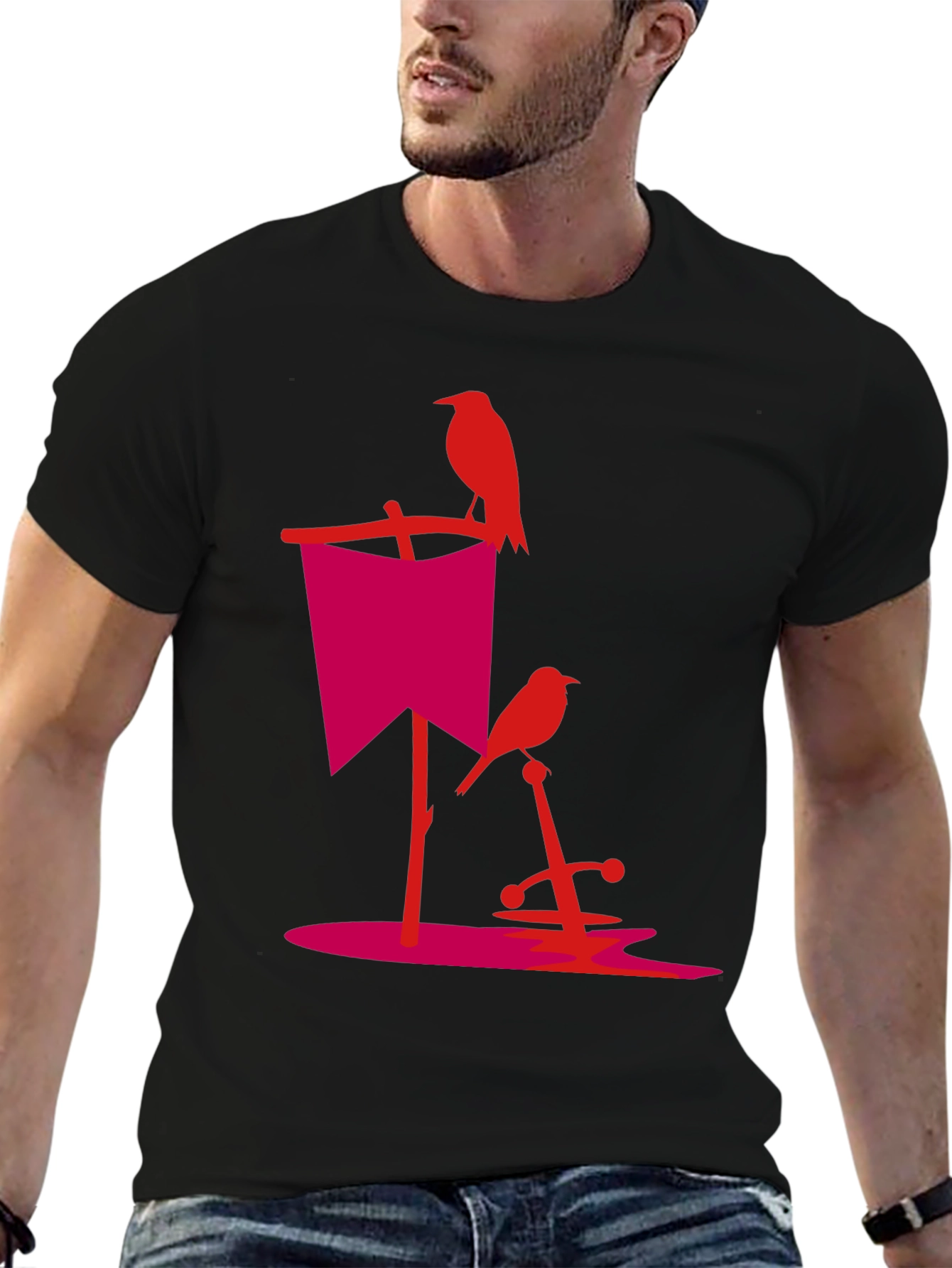 Raven & Sword Graphic Tee - Edgy Streetwear