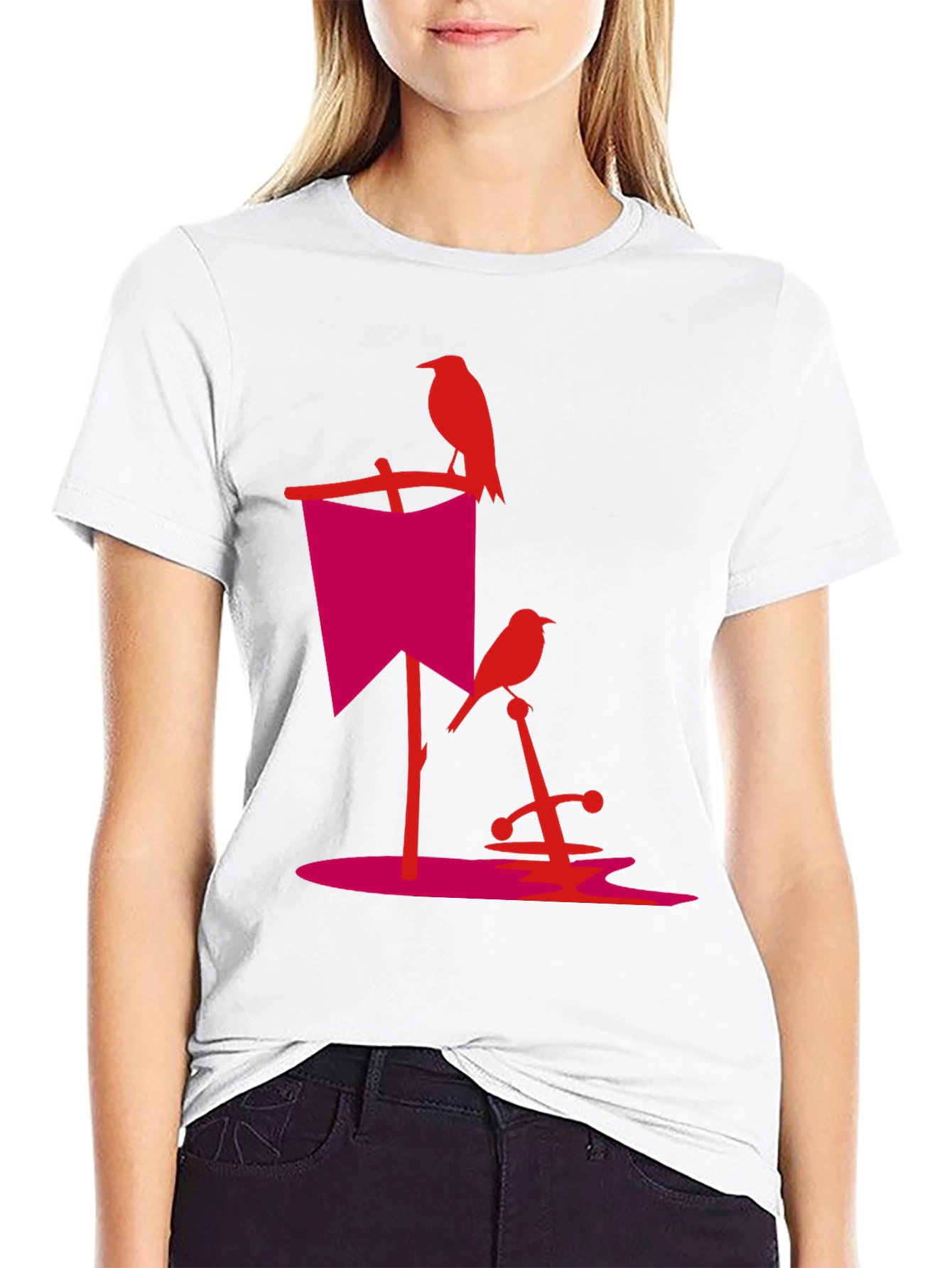 Raven & Sword Graphic Tee - Edgy Streetwear