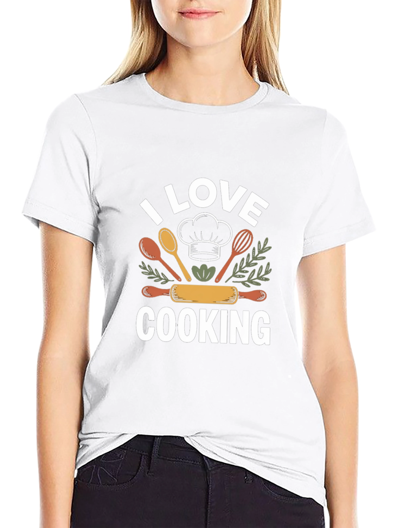 I Love Cooking Black T-Shirt Chef Gift