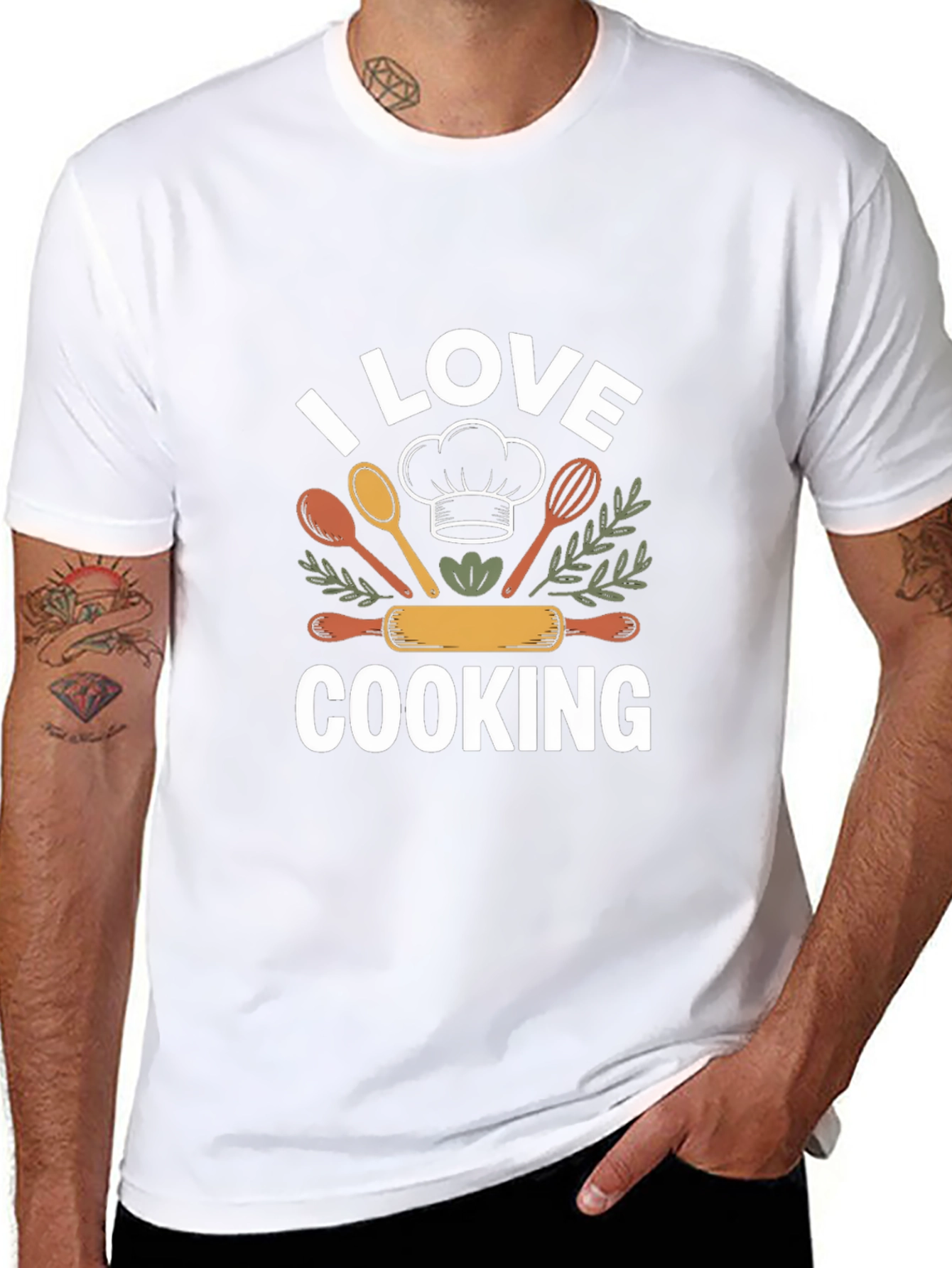 I Love Cooking Black T-Shirt Chef Gift