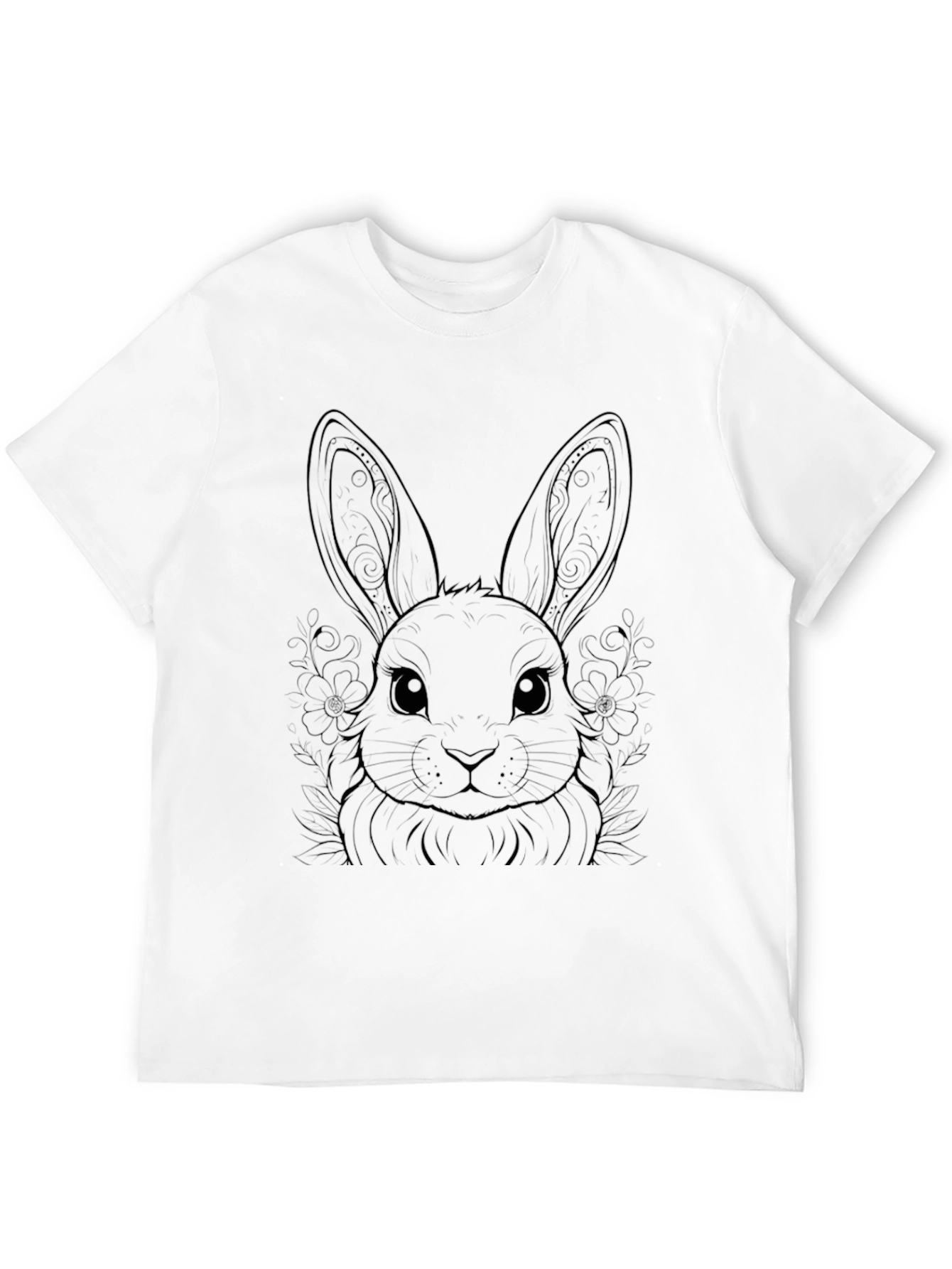 Rabbit Graphic Tee - Black Unisex T-Shirt