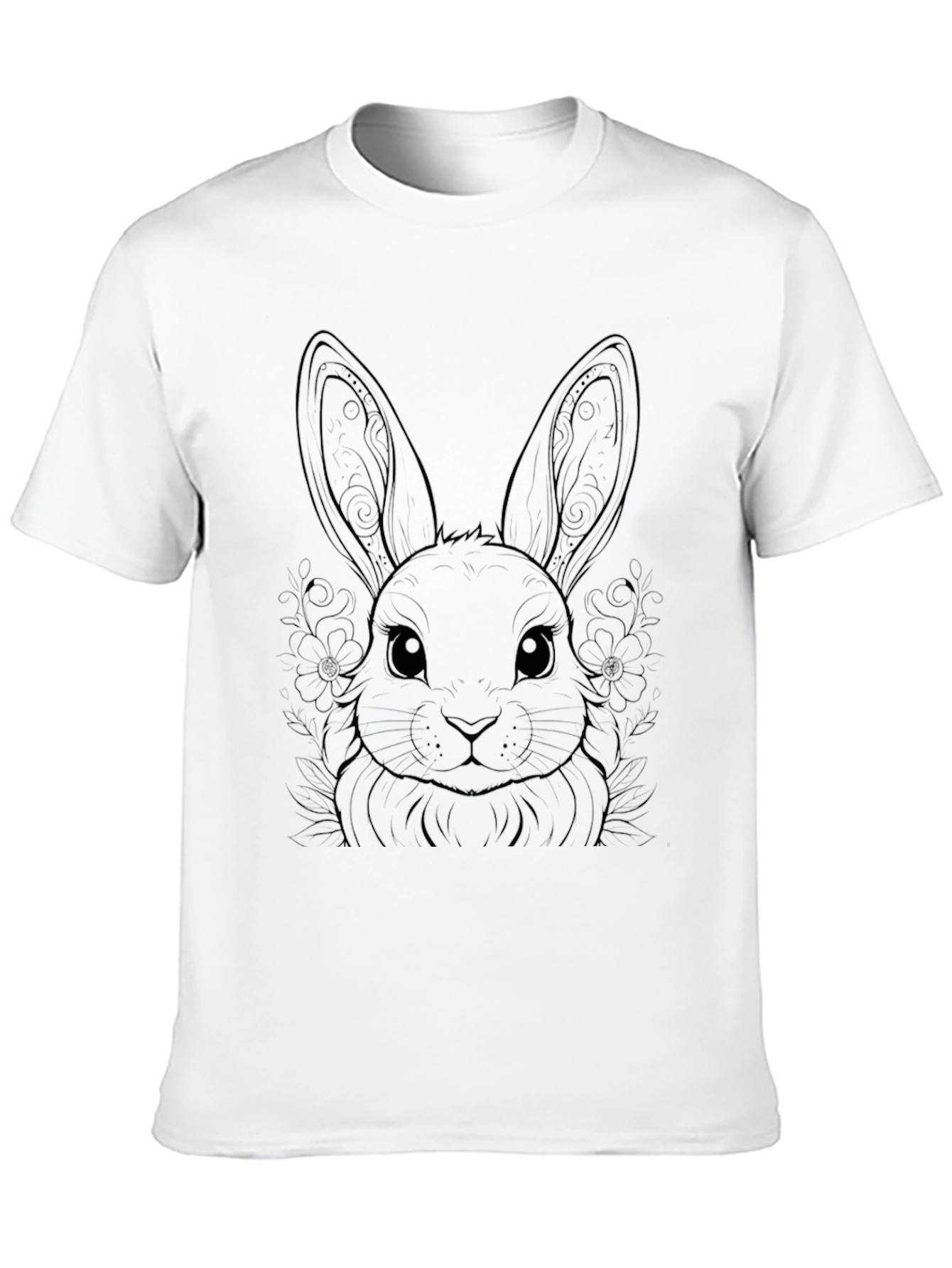 Rabbit Graphic Tee - Black Unisex T-Shirt