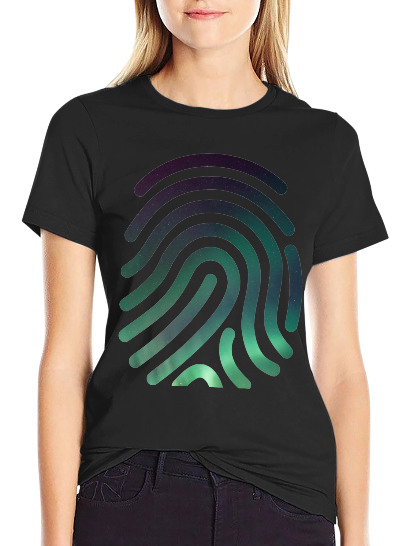 Galaxy Fingerprint Graphic T-Shirt