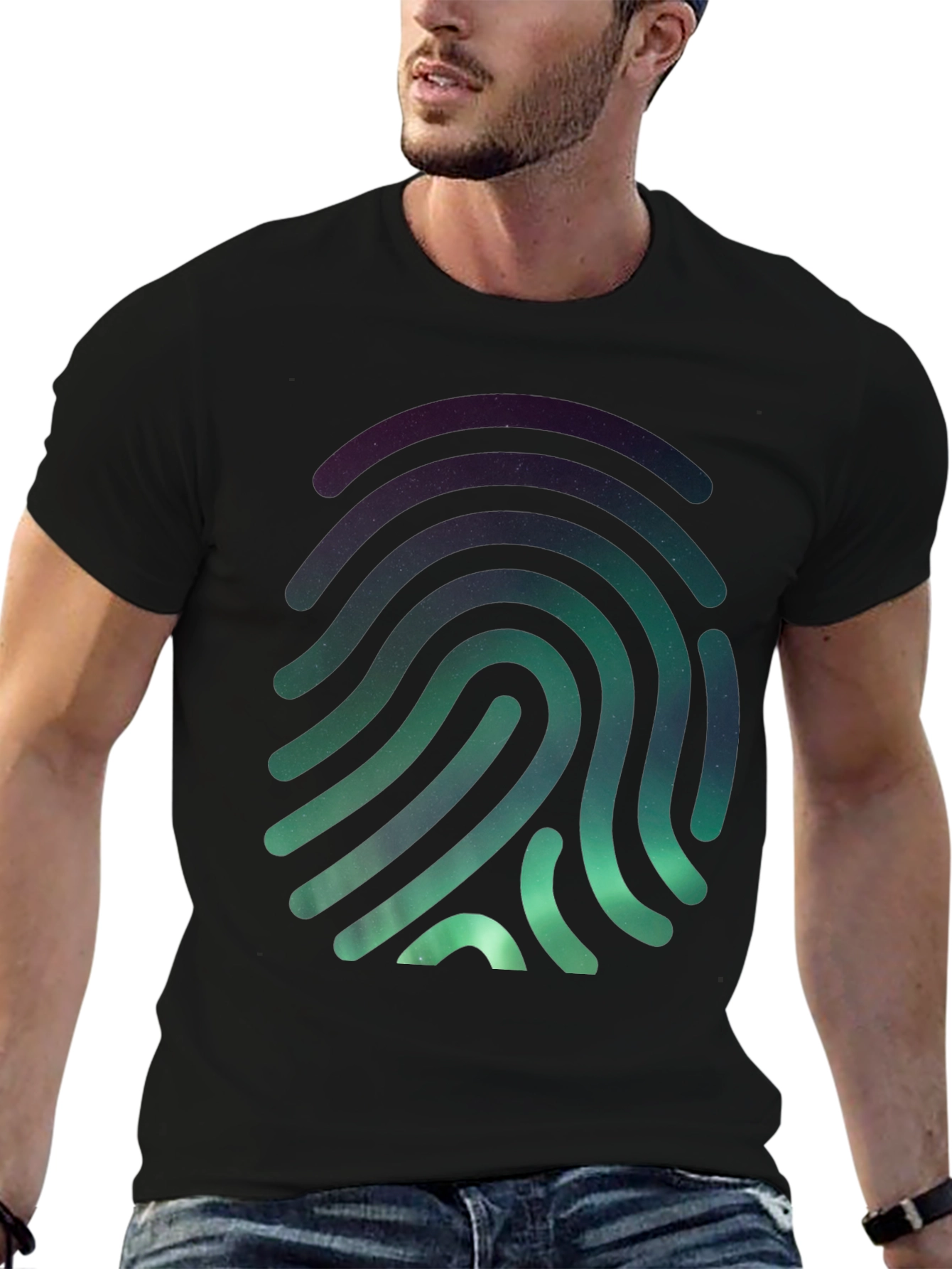 Galaxy Fingerprint Graphic T-Shirt