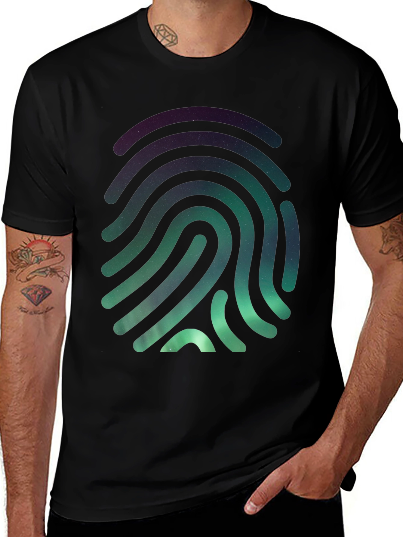 Galaxy Fingerprint Graphic T-Shirt