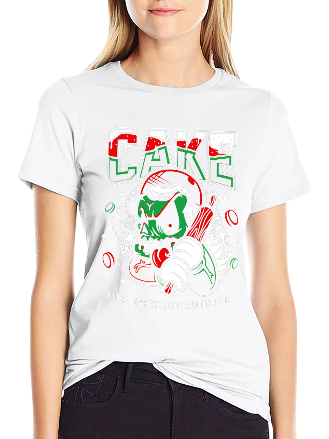 Cake Rules Mens Black Graphic Tee
