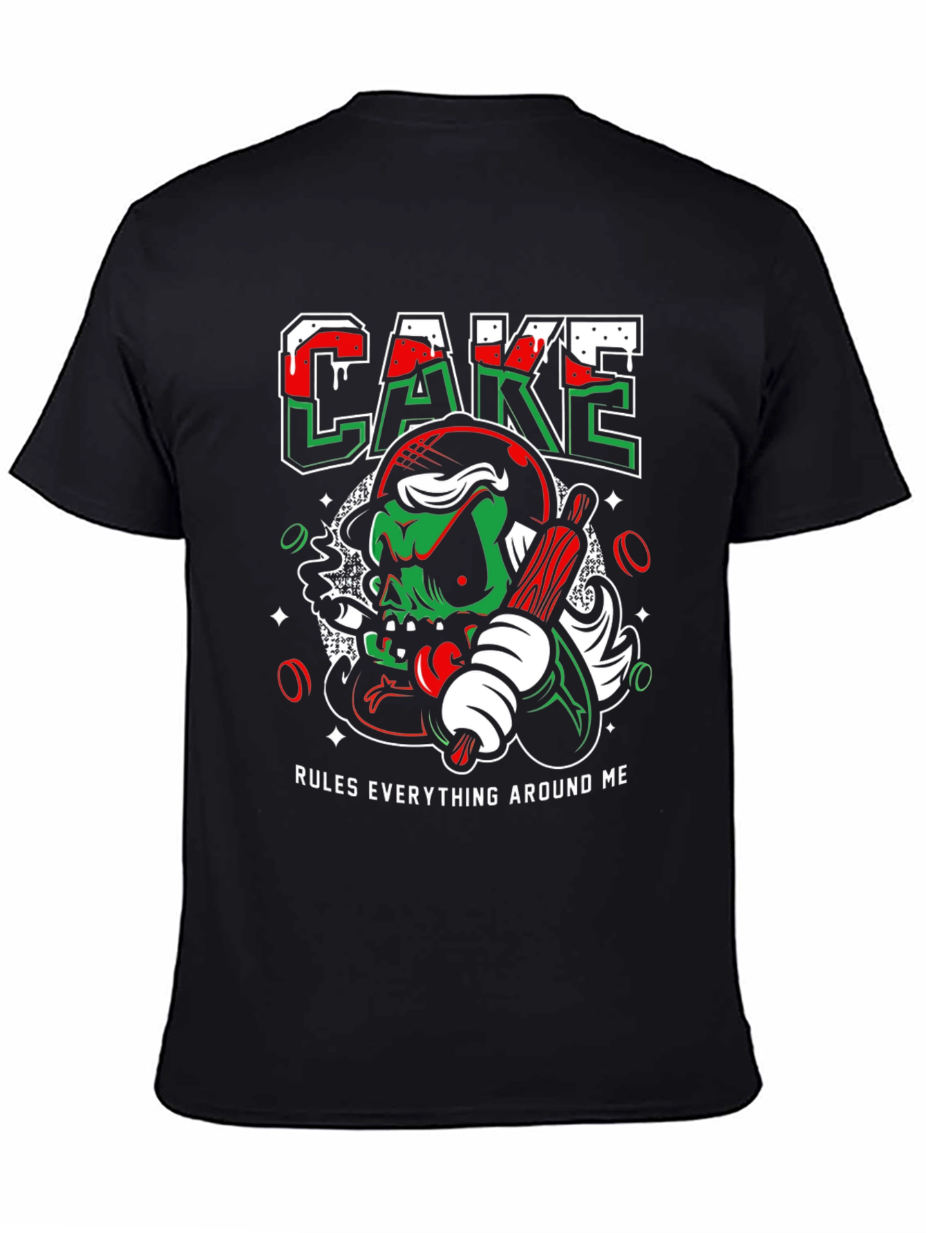 Cake Rules Mens Black Graphic Tee