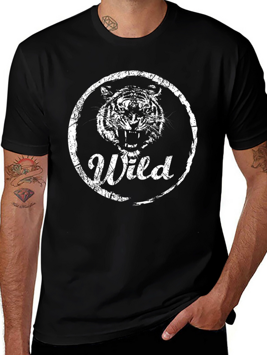 Wild Tiger Graphic T-Shirt - Black