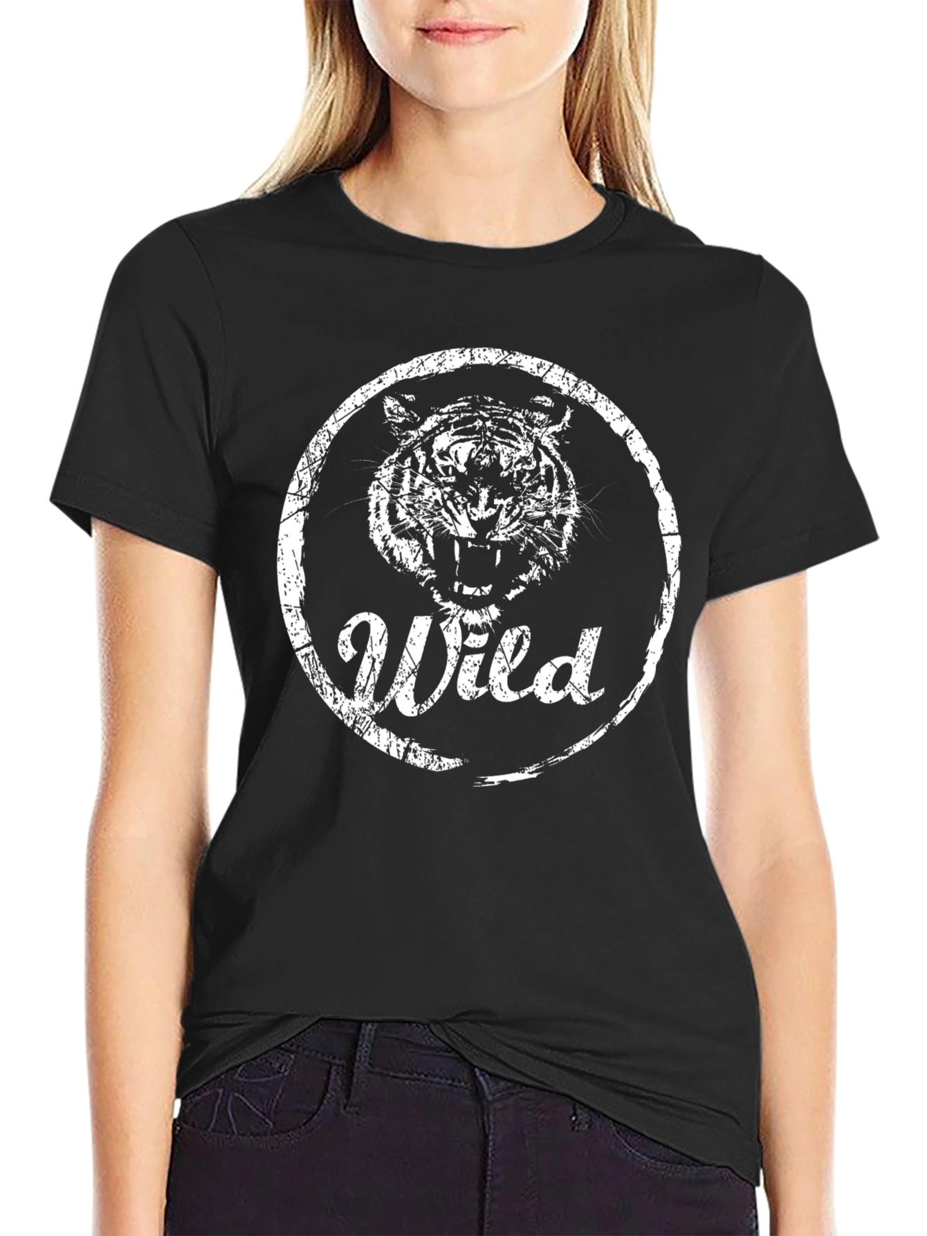 Wild Tiger Graphic T-Shirt - Black