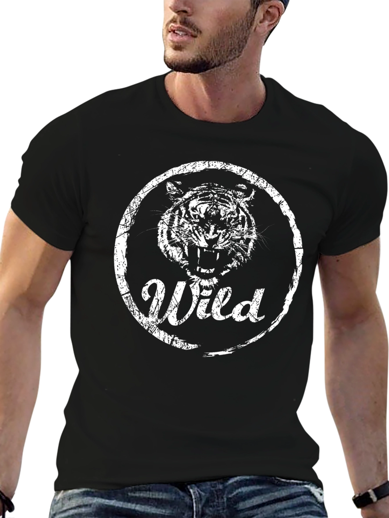 Wild Tiger Graphic T-Shirt - Black