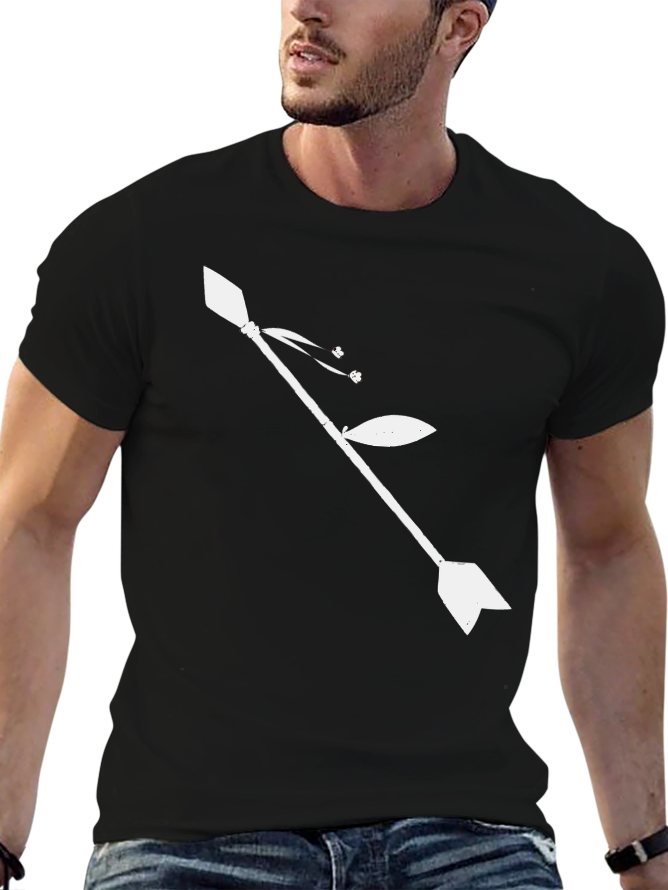Stylish Arrow Graphic Black T-Shirt for Men
