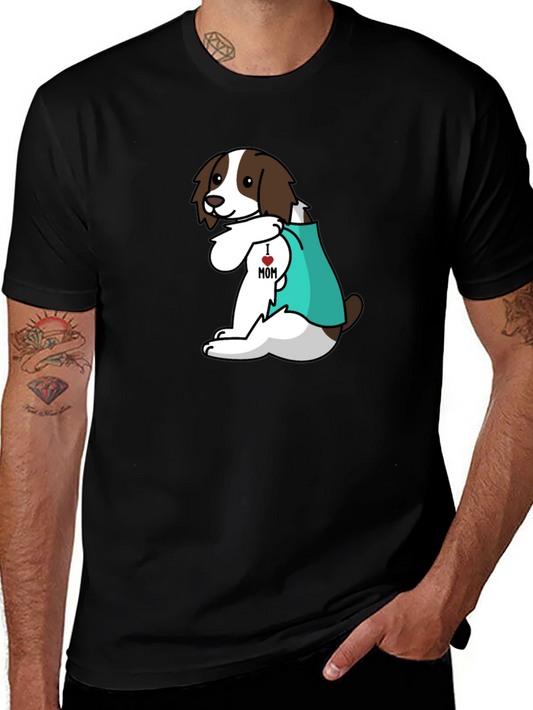 Dog Lover T-Shirt - I Love Mom Puppy Tattoo Tee