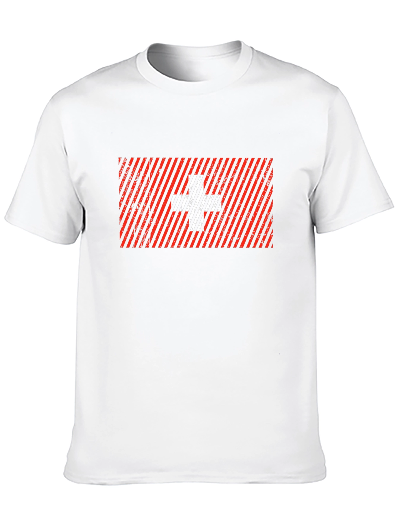 Swiss Flag Graphic Tee - Black Cotton Blend T-Shirt