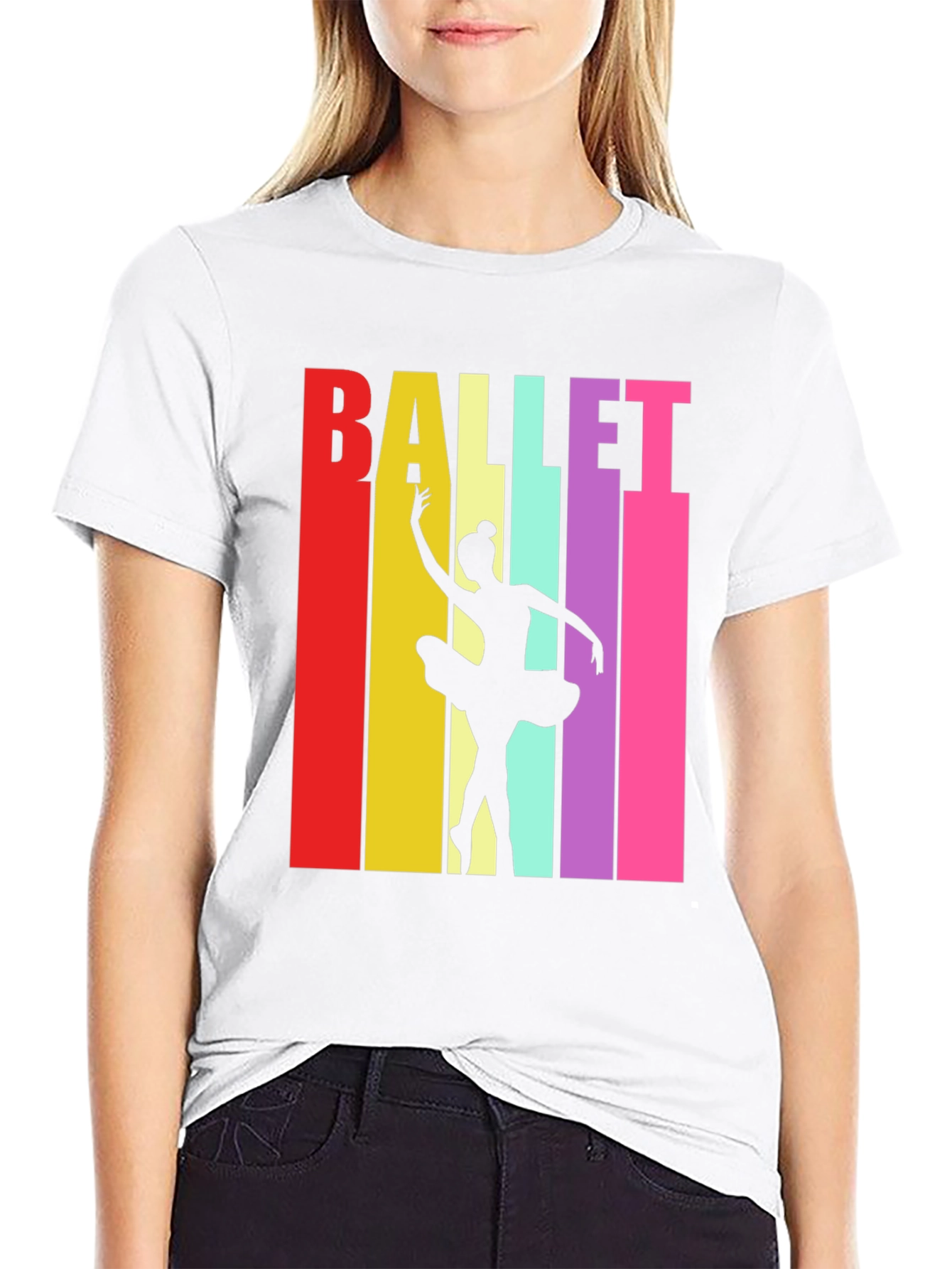 Retro Ballet Dancer T-Shirt - Black