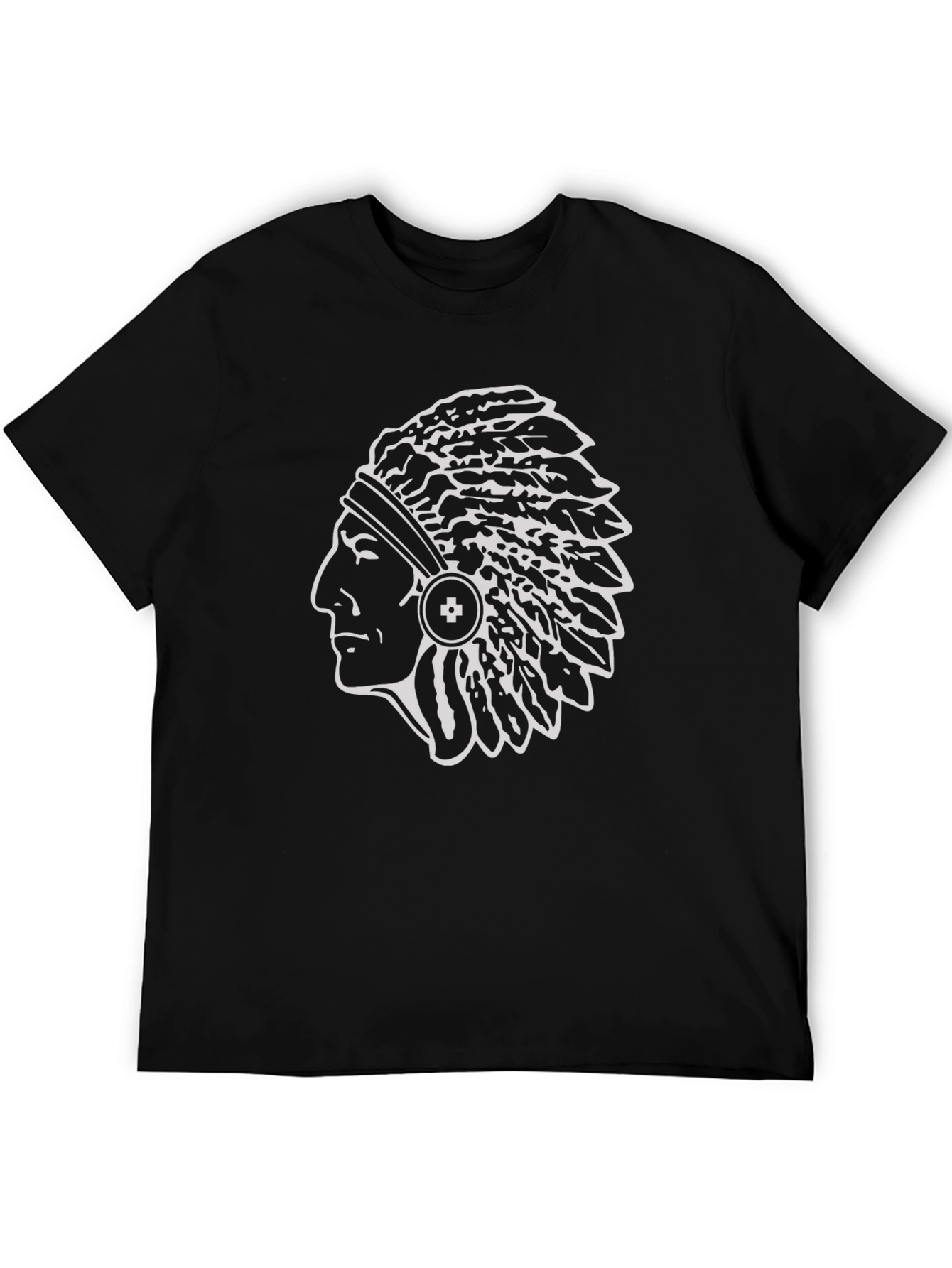 Chief Head T-Shirt - Black Cotton Graphic Tee