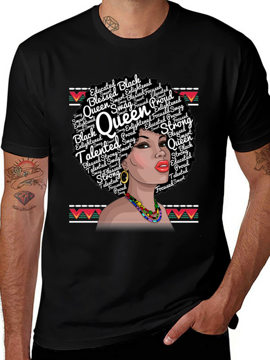 Black Queen T-Shirt - Educated Blessed Strong