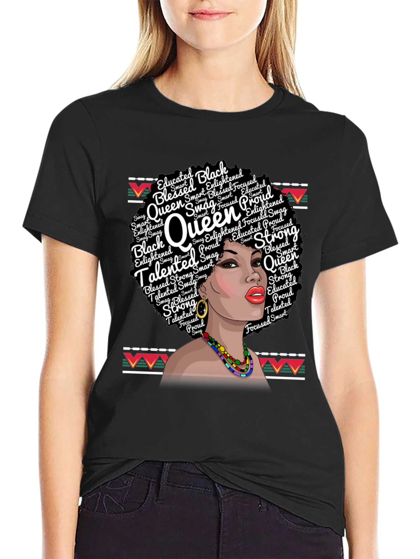 Black Queen T-Shirt - Educated Blessed Strong