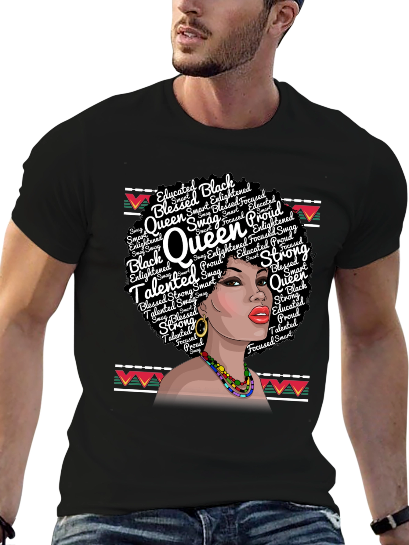 Black Queen T-Shirt - Educated Blessed Strong