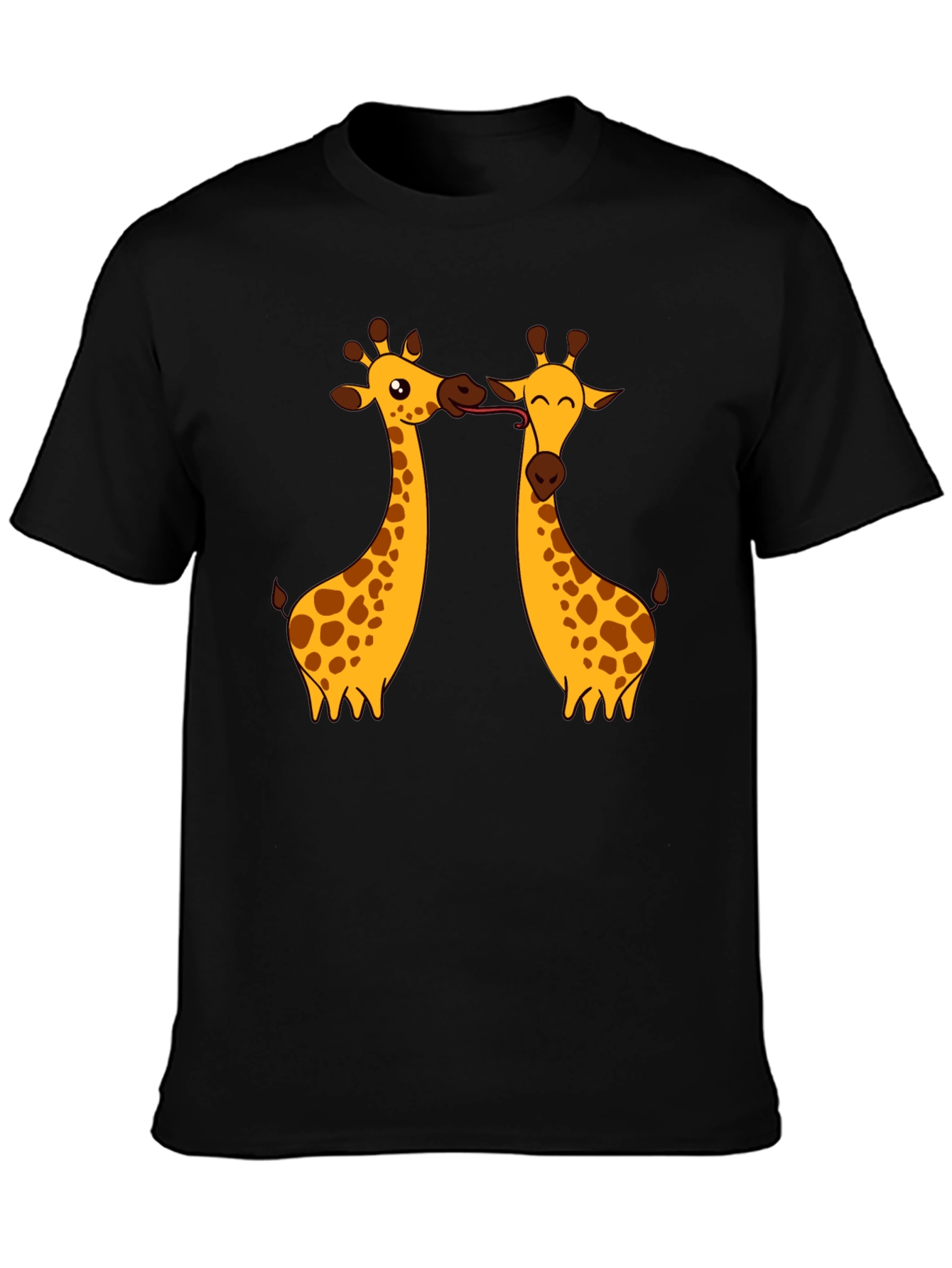 Giraffe Love Graphic Tee - Black T-Shirt