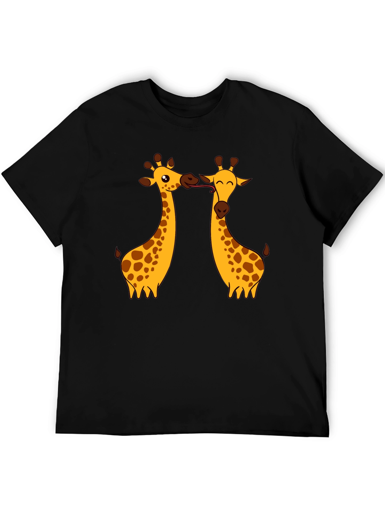 Giraffe Love Graphic Tee - Black T-Shirt