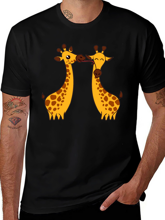 Giraffe Love Graphic Tee - Black T-Shirt