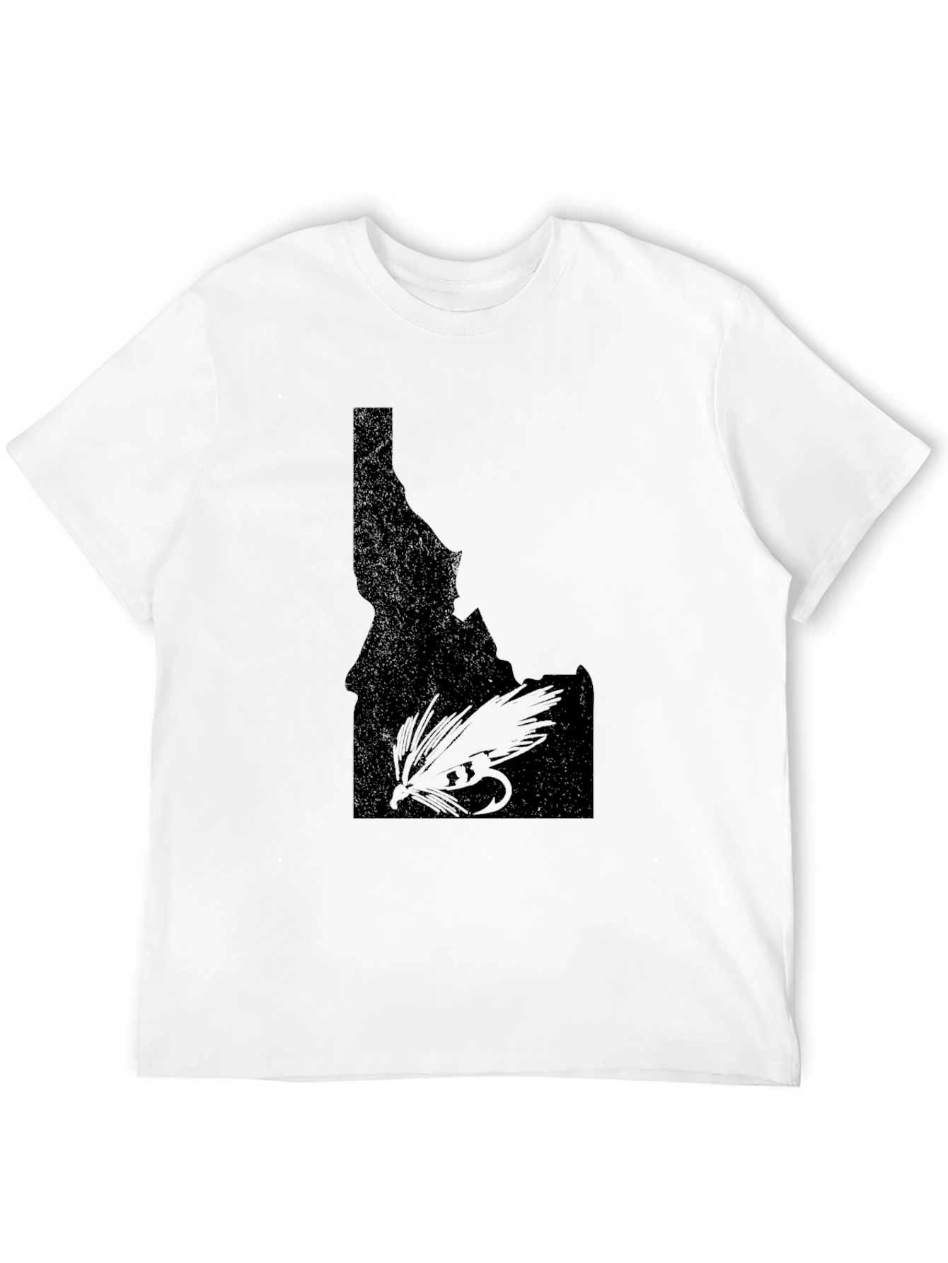 Idaho Fly Fishing T-Shirt - Black State Outline Tee