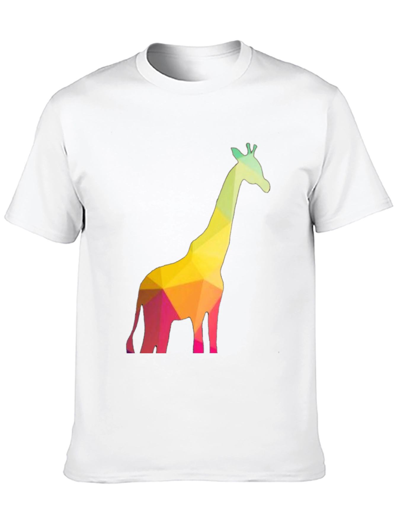 Geometric Giraffe Graphic Black T-Shirt