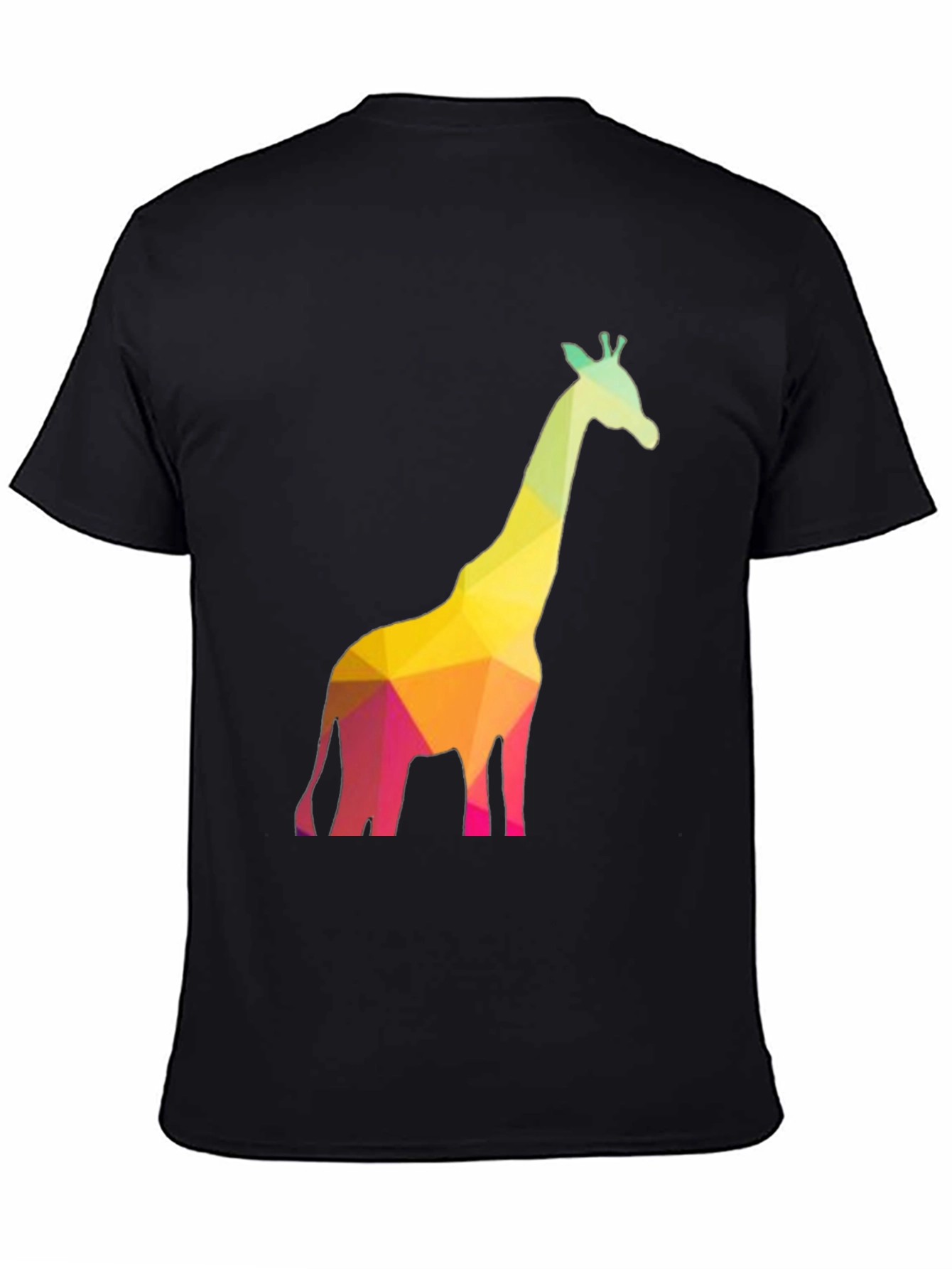 Geometric Giraffe Graphic Black T-Shirt
