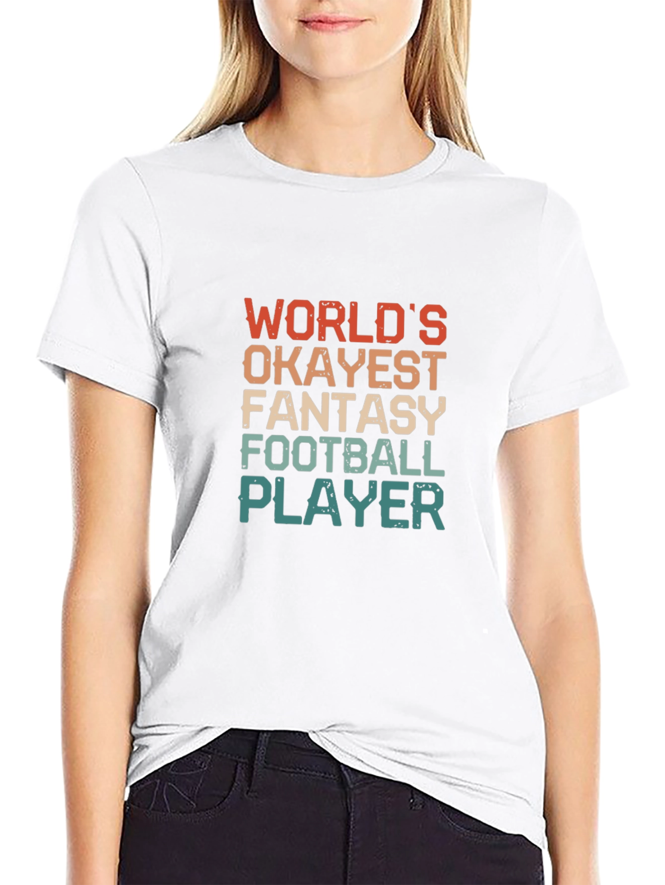 Worlds Okayest Fantasy Football Player Black T-Shirt