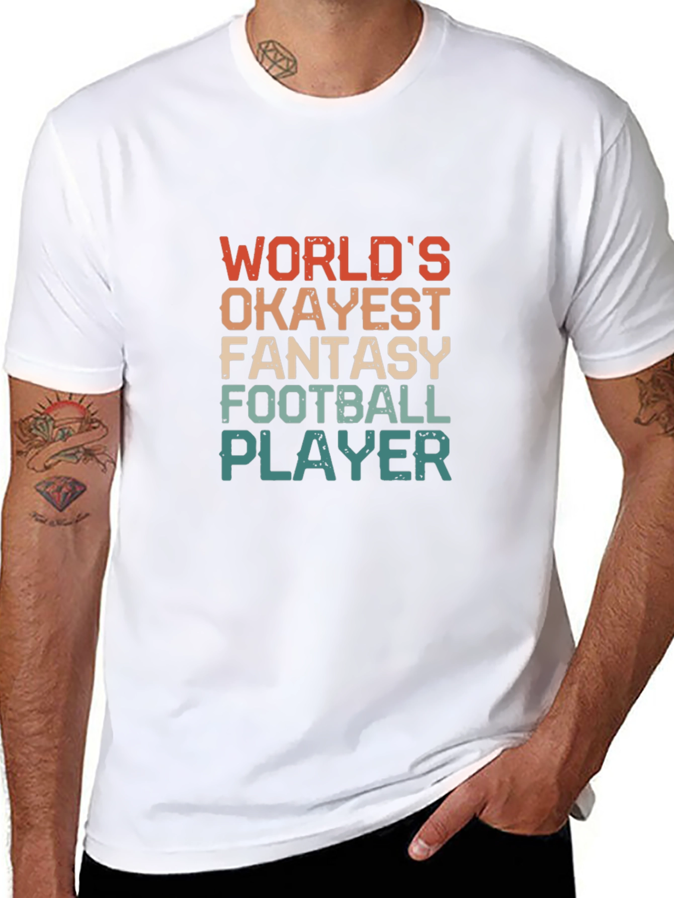 Worlds Okayest Fantasy Football Player Black T-Shirt